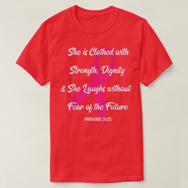 T-shirt Force Dignité Sans peur Cool Cancer du sein Aware (Design devant)