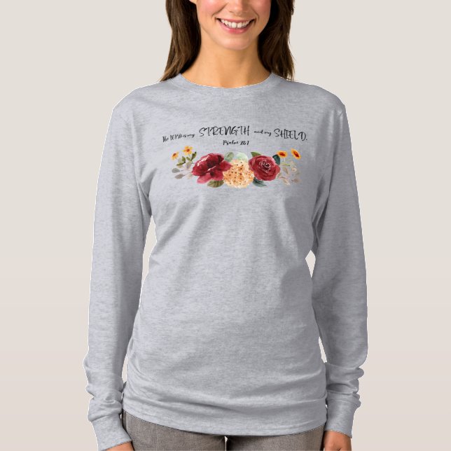 T-shirt Force et bouclier Verset biblique (Devant)