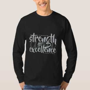 T-shirt Force Et Excellence Mens Black Long Manche
