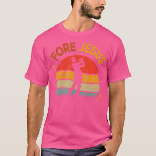 T-shirt Fore Jesus Christian Golf Retro Les années 70 Reli