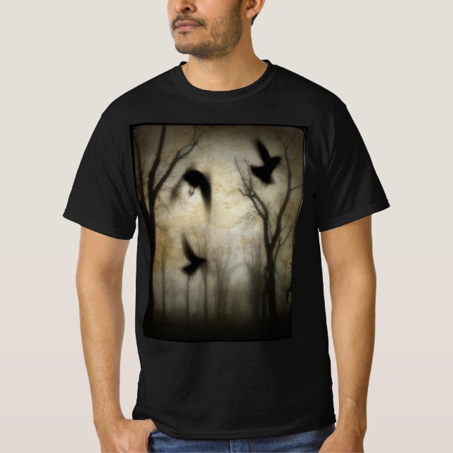 T-shirt Forest Crows Trees (Devant)
