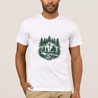 T-shirt Forêt À feuillage persistant vintage