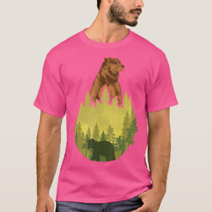 T-shirt Forêt Animal Nature Arbres Faune Grizzly Ours