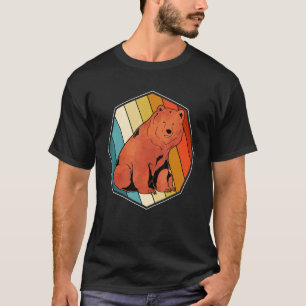 T-shirt Forêt Animale Faune Brown Ours Retro Ours 1