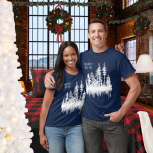 T-shirt Forêt Blanche Neige Nuit Ciel Cheval Sauvage Happy