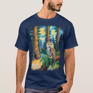 T-shirt Forêt Colorée de Redwood National Park Chouette Fa