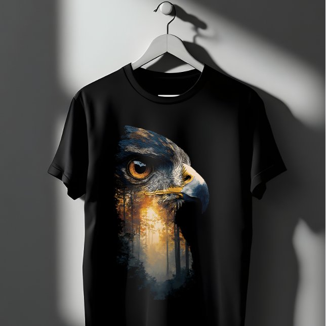 T-shirt Forêt d'aigle majestueuse Double exposition Art de (Créateur téléchargé)