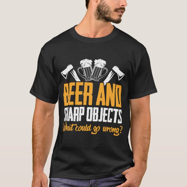 T-shirt Forêt d'arboriste de la bière de Lumberjack Ax (Devant)