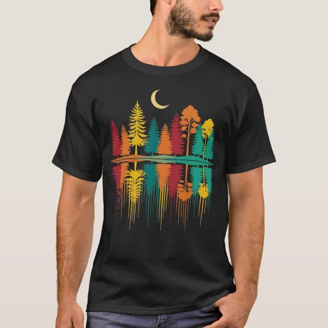 T-shirt Forêt d'arbres de réflexion de la nature Extérieur (Devant)