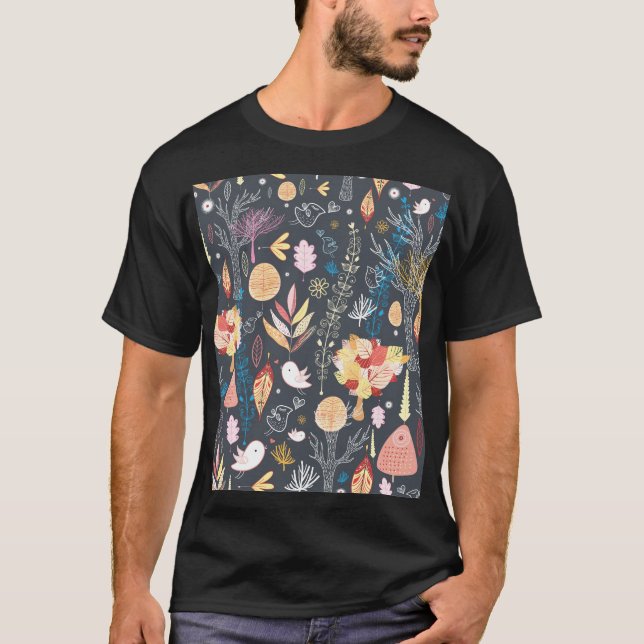 T-shirt Forêt d'automne : Beauté saisonnière texturée. (Devant)