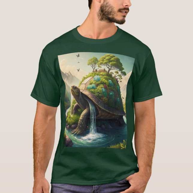 T-shirt Forêt de cascade de la Tortue mûre Imaginaire (Devant)