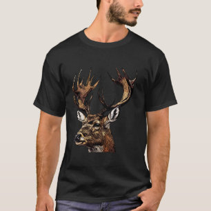 T-shirt Forêt de cerfs Portrait animal Motif Hunter Faune