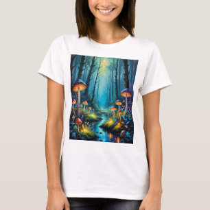 T-shirt Forêt de champignons Enchantée Imaginaire brillant
