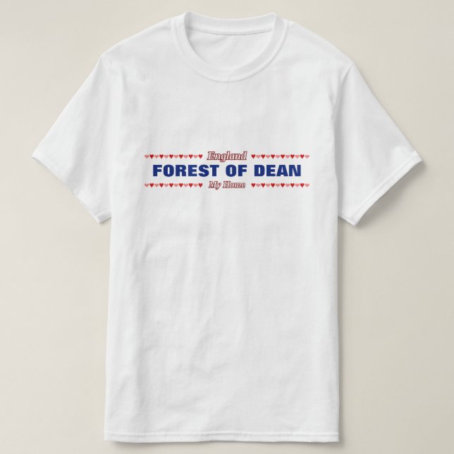 T-shirt FORÊT de DOYEN - ma maison - l'Angleterre ; Coeurs (Design devant)