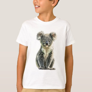 T-shirt Forêt de eucalyptus duveteuse Koala gris enfant vê