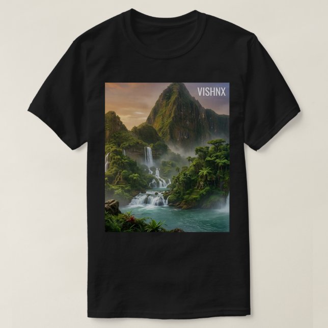 T-shirt Forêt de fantasy majestueuse et esthétique de casc (Design devant)