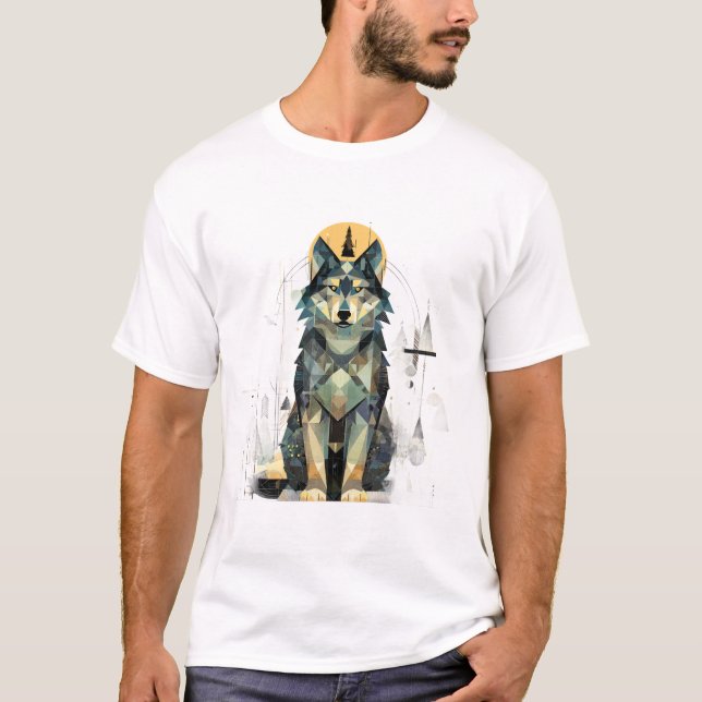 T-shirt Forêt de loup abstraite  (Devant)