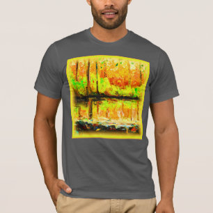 T-shirt "Forêt De Marais Vibrante" Belle Peinture. Command