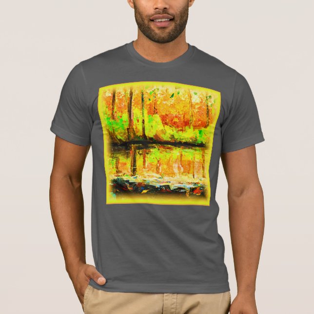 T-shirt "Forêt De Marais Vibrante" Belle Peinture. Command (Devant)