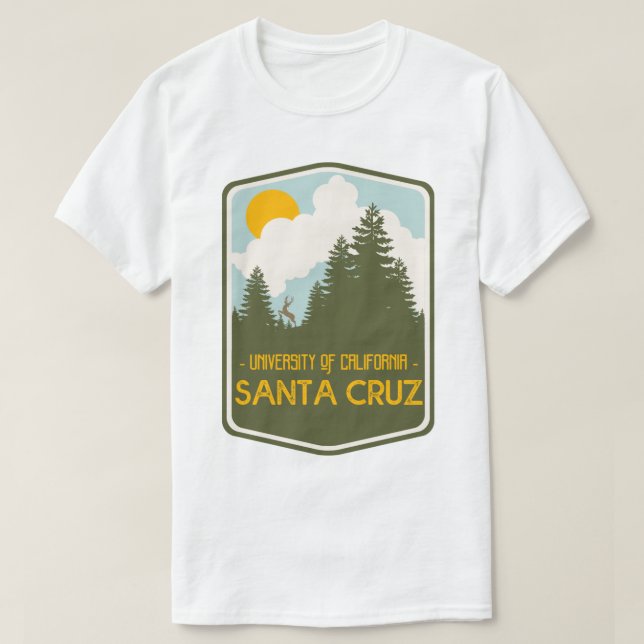 T-shirt Forêt de Père Noël Cruz avec cerf (jaune) (Design devant)