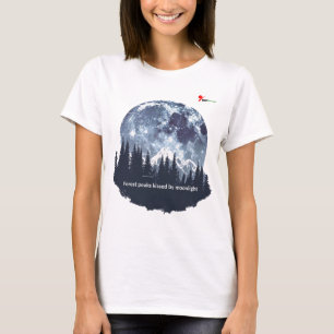 T-Shirt Forêt de pics sous la lune
