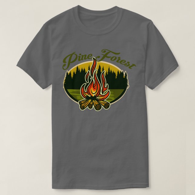 T-shirt Forêt de pin triplé (Design devant)