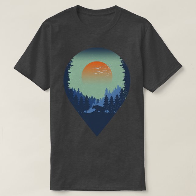 T-shirt forêt de pins (Design devant)