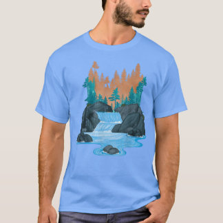 T-shirt Forêt de rivière extérieure Arbres Faune Automne N