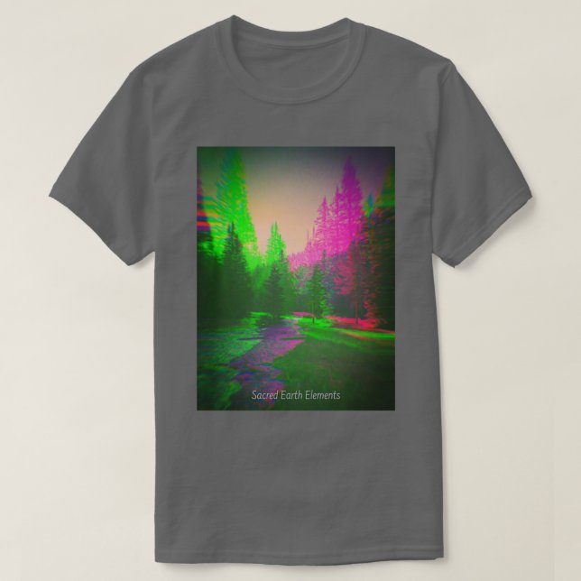 T-shirt Forêt de Trippy Nature psychédélique Flux de monta (Design devant)