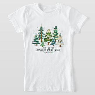 T-Shirt Forêt d'hiver confortable avec des arbres