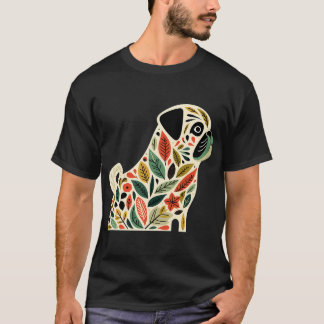 T-shirt Forêt Enchantée Chien Pug Mignon - Folklore scandi