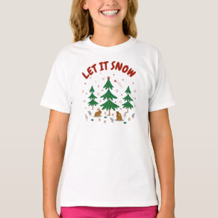 T-shirt Forêt étoilée de Noël avec des lapins