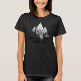 T-shirt Forêt extérieure Arbres naturels Camp de minimalis