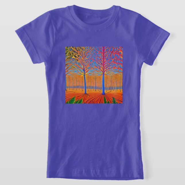 T-Shirt Forêt forestière d'Art Moderne (Poser)