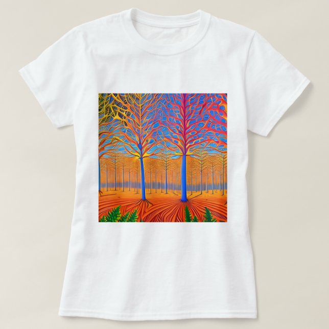 T-shirt Forêt forestière d'Art Moderne (Design devant)