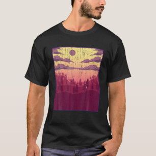 T-shirt Forêt Lune Arbres Paysage Faune Lune Nat
