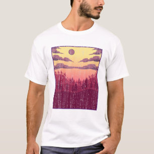 T-shirt Forêt Lune Arbres Paysage Faune Lune Nat