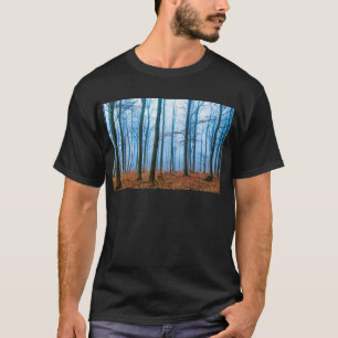 T-shirt Forêt magique dans le brouillard en bleu et orange