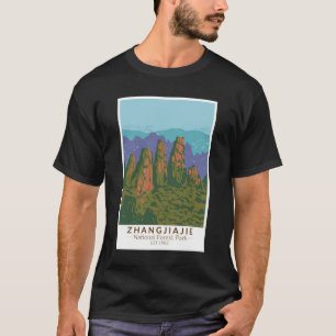 T-shirt Forêt nationale de Zhangjiajie Chine Voyage Art Re