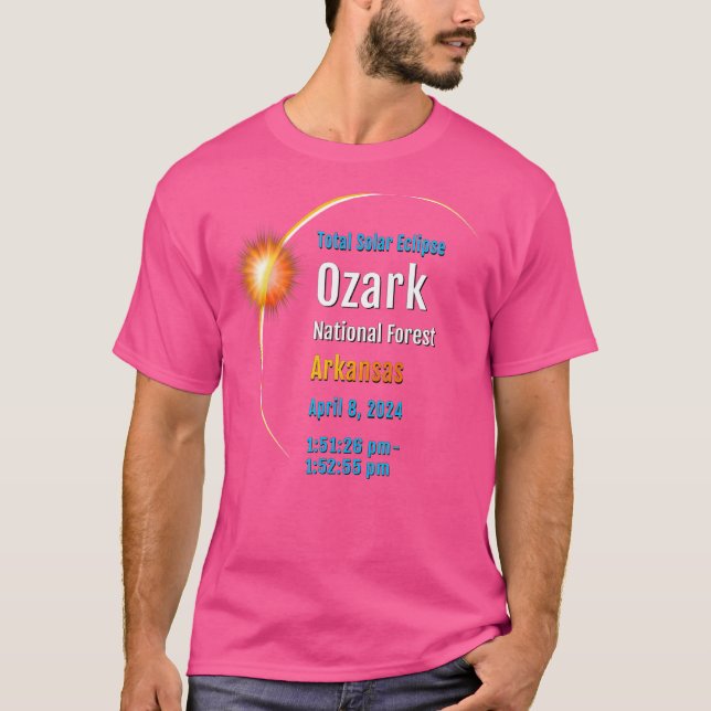 T-shirt Forêt nationale d'Ozark Total de l'éclipse solaire (Devant)