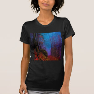 T-shirt Forêt peinte automne pourpre brouillard