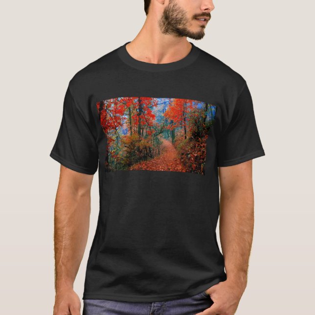T-shirt Forêt peinte Flamme d'automne Cadeaux d'aquarelle (Devant)