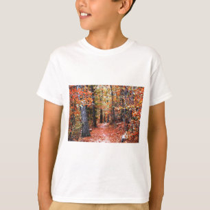 T-shirt Forêt peinte sentier d'automne Cadeaux d'aquarelle