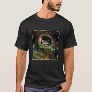 T-shirt Forêt   Raccoon Peeking