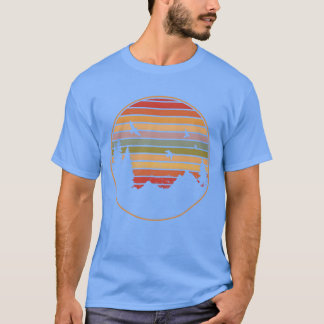 T-SHIRT FORÊT RÉTRO AVEC OISEAUX ENTRE ENSEIGNEMENT SUNSET