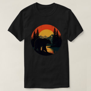 T-shirt Forêt Rétro Faune Ours Extérieur Nature 