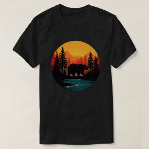 T-shirt Forêt Rétro Faune Ours Extérieur Nature 