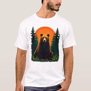 T-shirt Forêt Rétro Faune Ours Extérieur Nature 