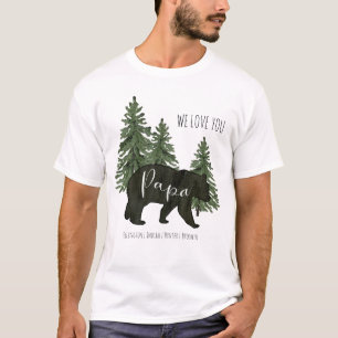 T-shirt Forêt rustique Nous t'aimons Papa Porte Des Petit