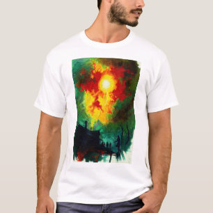 T-shirt forêt sombre peur hauteur tendue